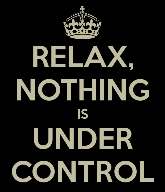 Relax. Nothing is under control.